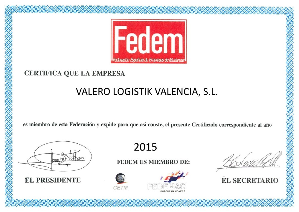 FEDEM ALCE certif